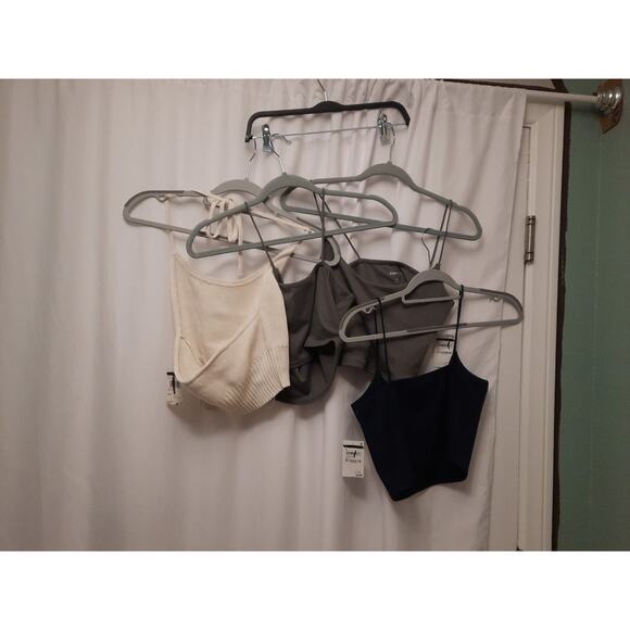 Pac Sun med NWT 4 tank top lot: 2 gray, 1 navy, 1 creme tank sweater - Picture 2 of 2